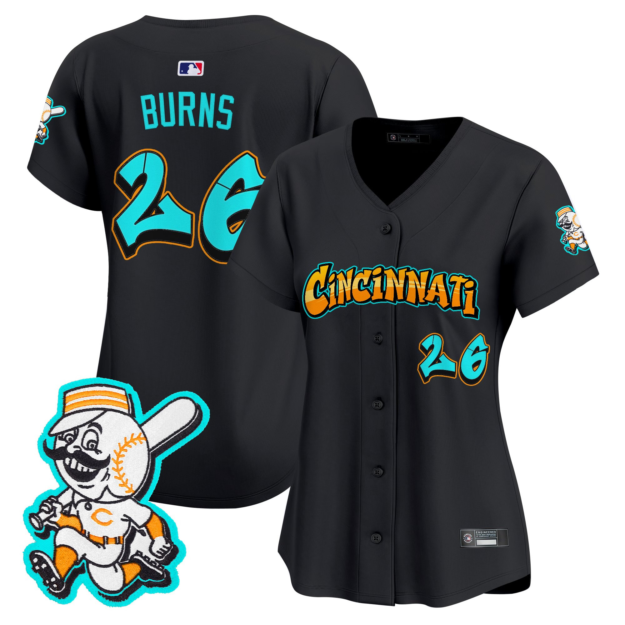 Women's Cincinnati Reds 'Graffiti Queen City Edition' Vapor Premier Limited Jersey - All Stitched - Image 17