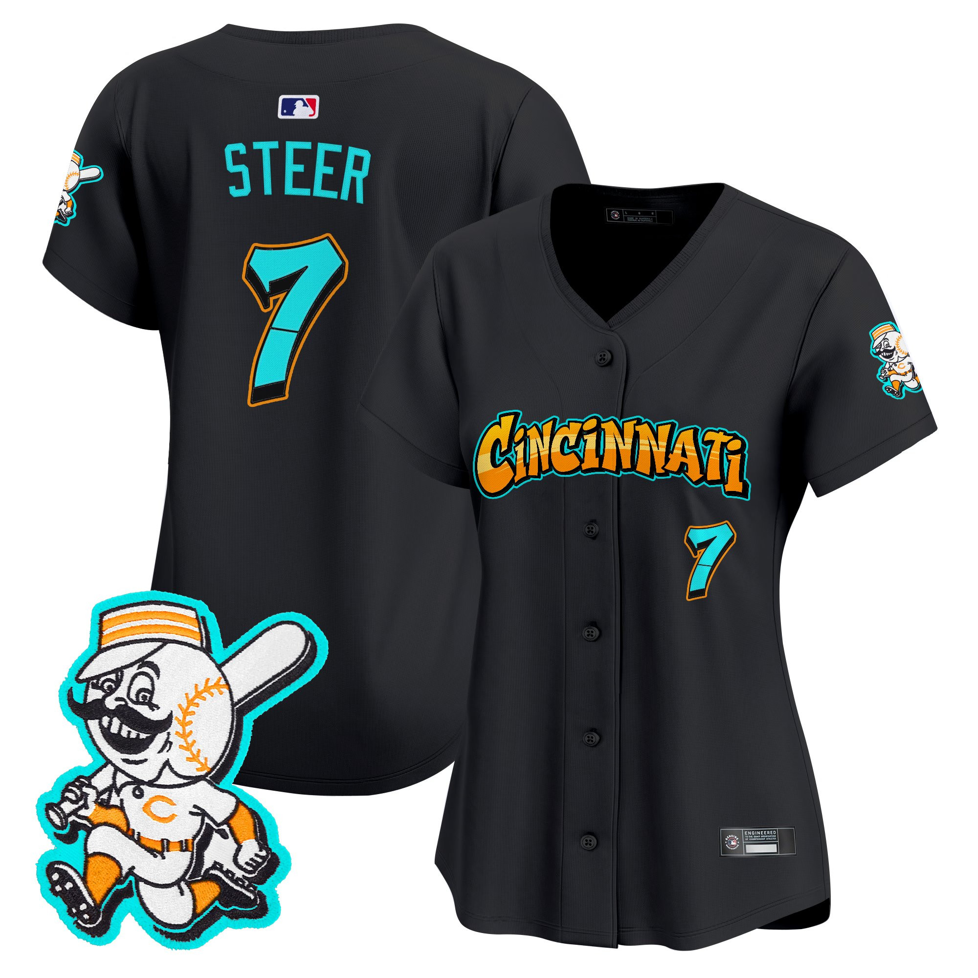 Women's Cincinnati Reds 'Graffiti Queen City Edition' Vapor Premier Limited Jersey - All Stitched - Image 15