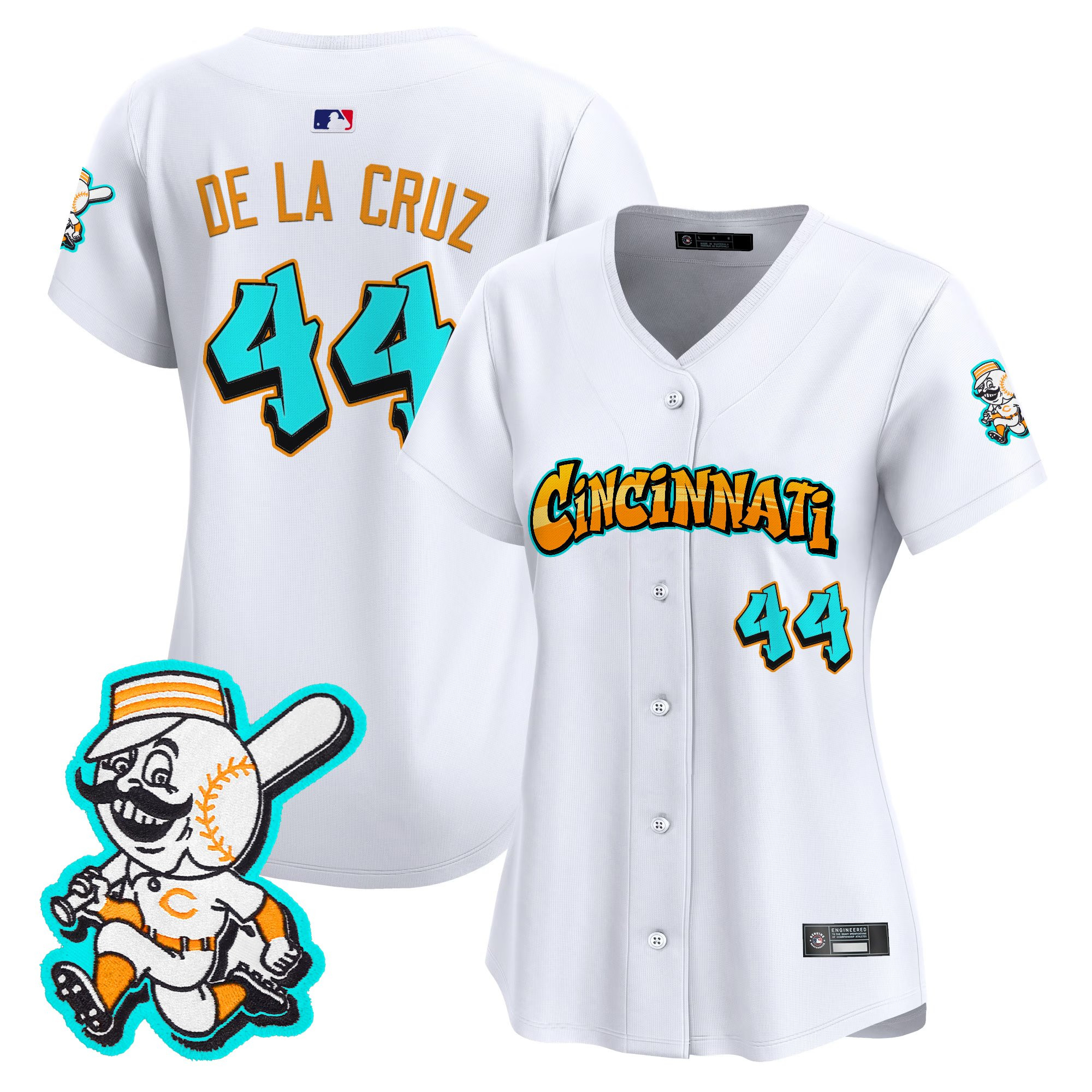 Women's Cincinnati Reds 'Graffiti Queen City Edition' Vapor Premier Limited Jersey - All Stitched - Image 29