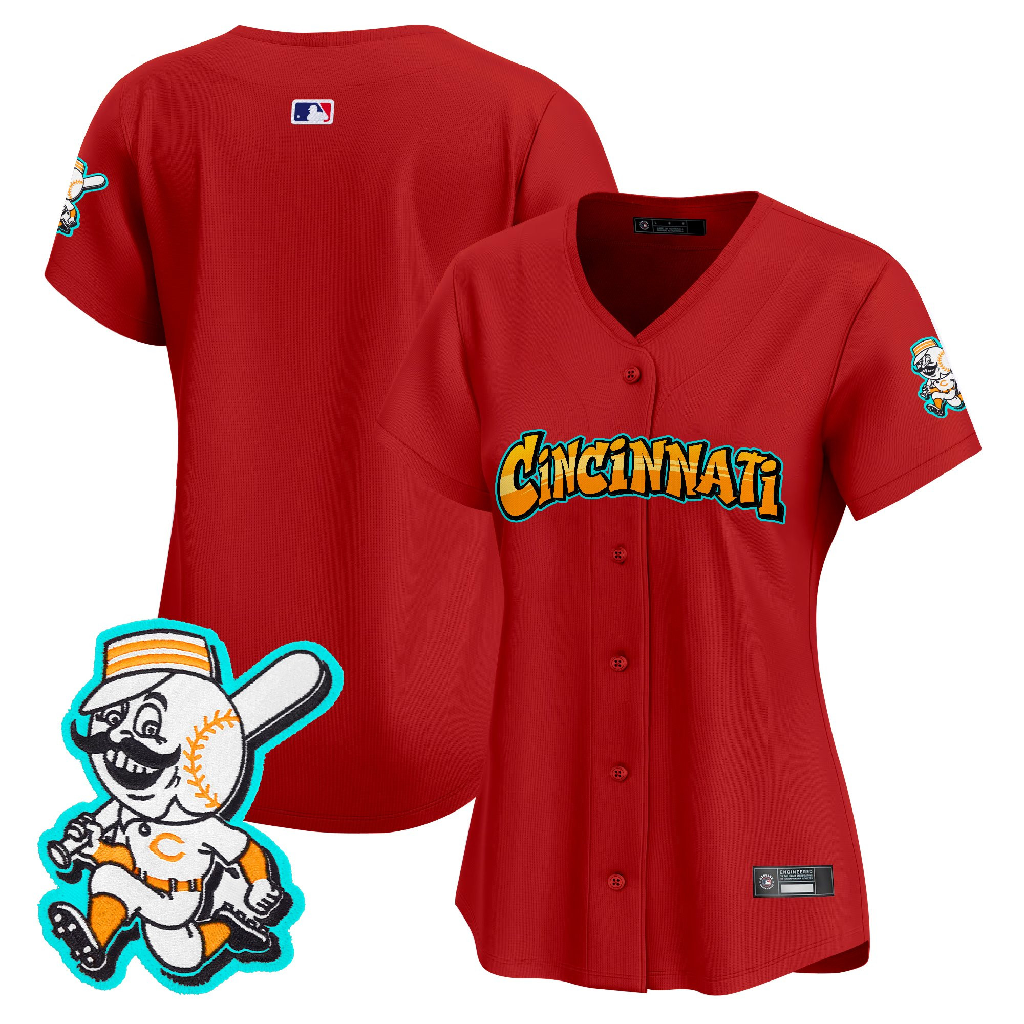 Women's Cincinnati Reds 'Graffiti Queen City Edition' Vapor Premier Limited Jersey - All Stitched - Image 27