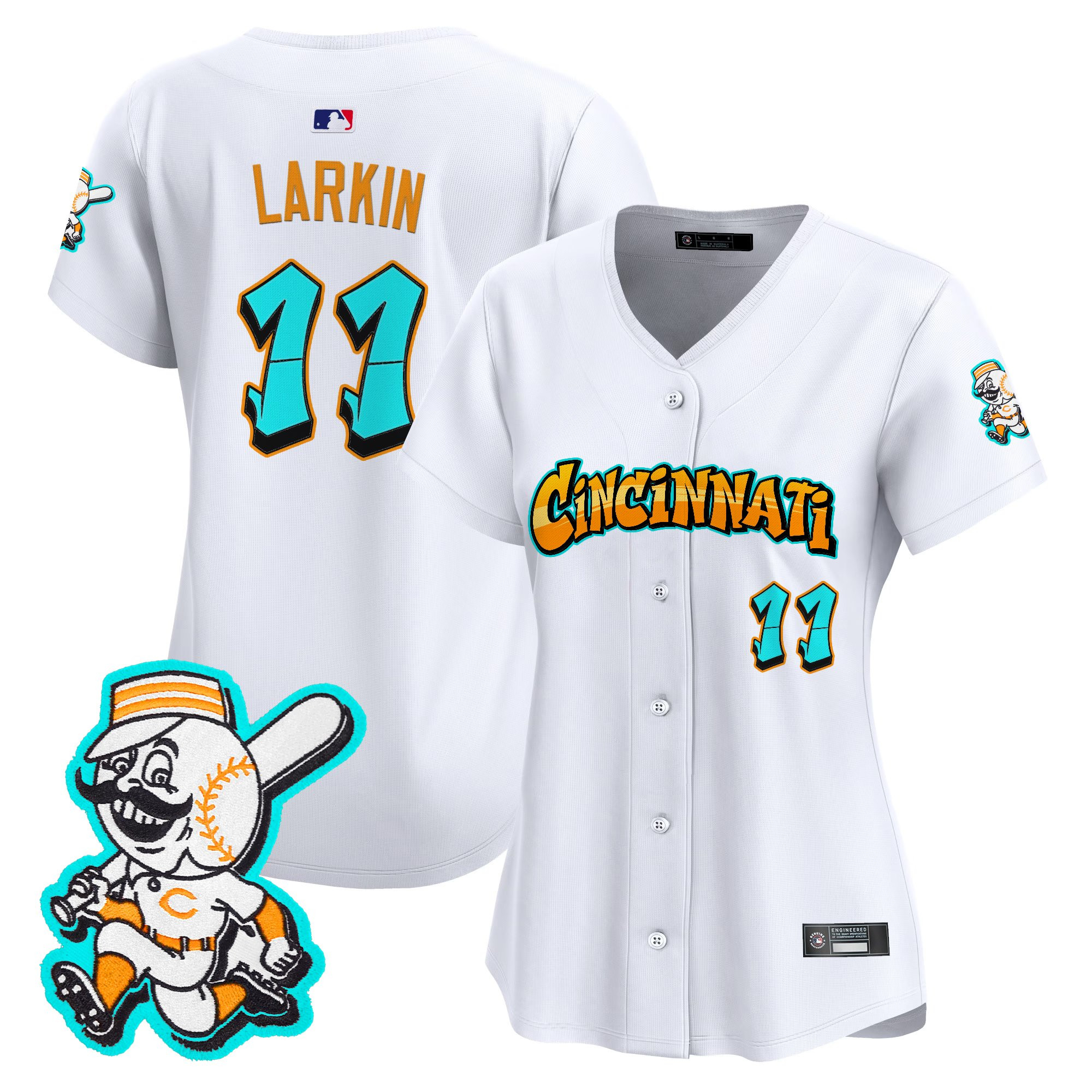 Women's Cincinnati Reds 'Graffiti Queen City Edition' Vapor Premier Limited Jersey - All Stitched - Image 30