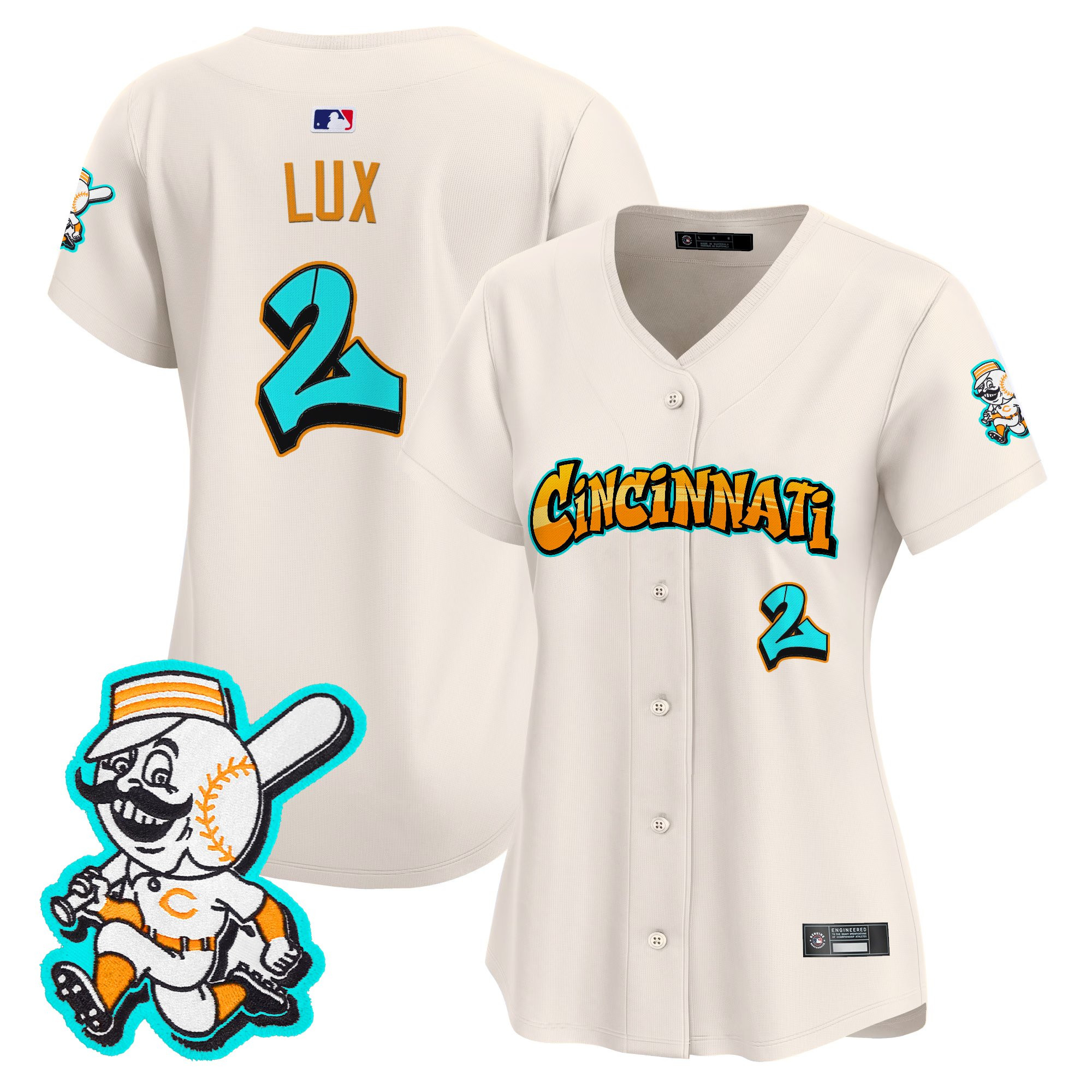 Women's Cincinnati Reds 'Graffiti Queen City Edition' Vapor Premier Limited Jersey - All Stitched - Image 4