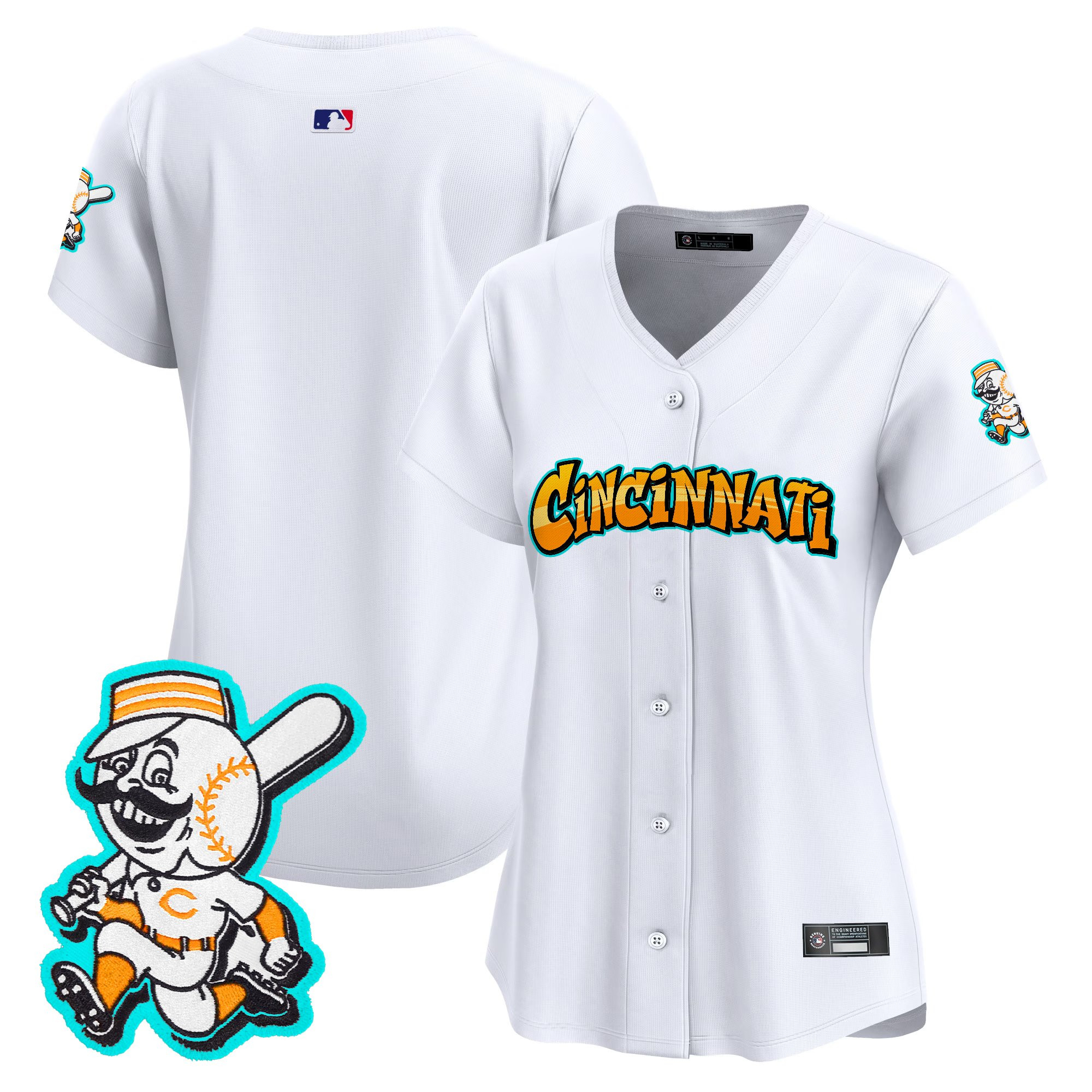 Women's Cincinnati Reds 'Graffiti Queen City Edition' Vapor Premier Limited Jersey - All Stitched - Image 36
