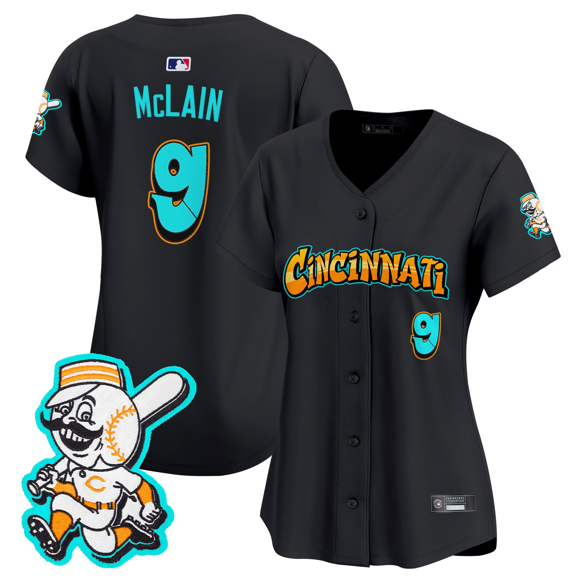 Women's Cincinnati Reds 'Graffiti Queen City Edition' Vapor Premier Limited Jersey - All Stitched - Image 16