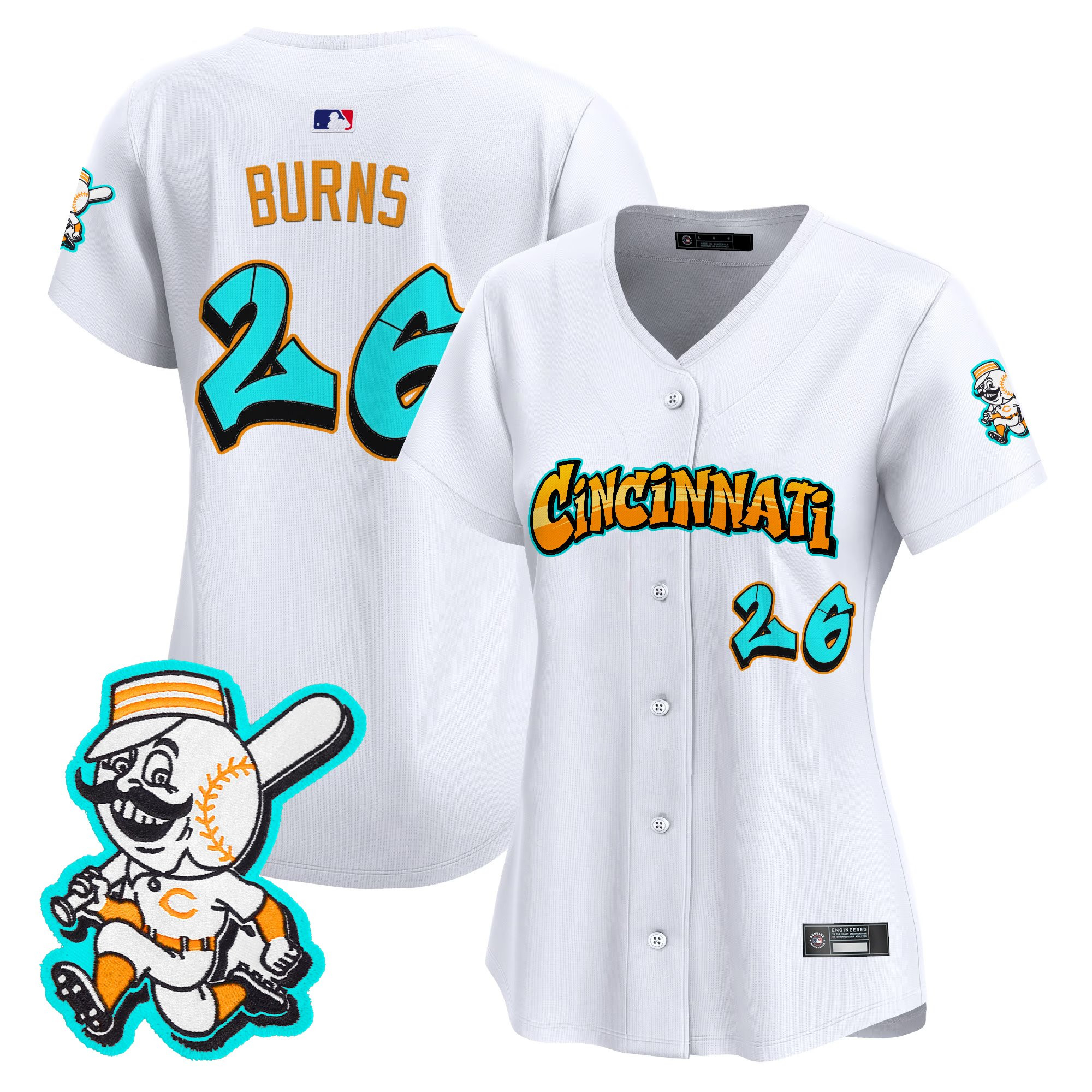 Women's Cincinnati Reds 'Graffiti Queen City Edition' Vapor Premier Limited Jersey - All Stitched - Image 35