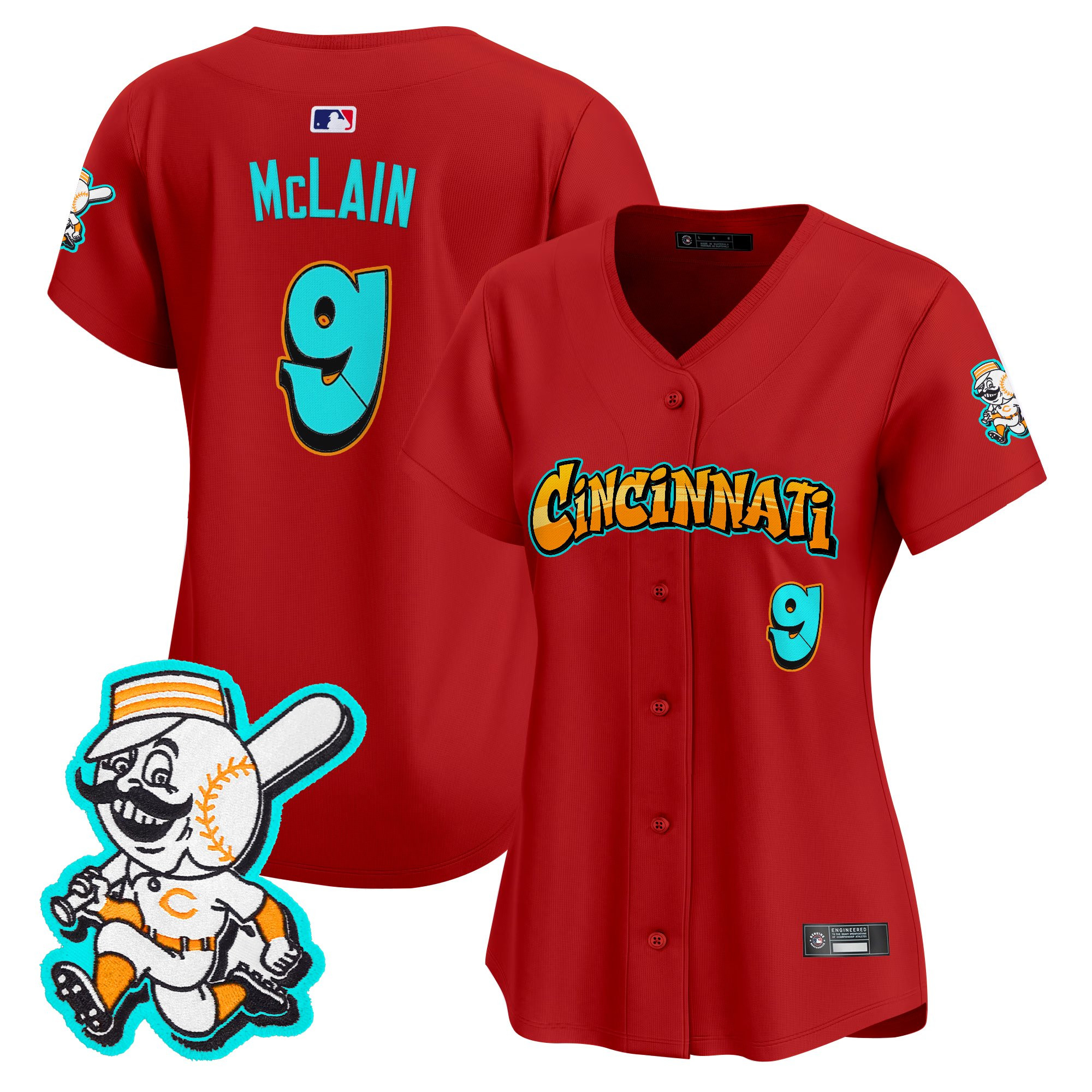 Women's Cincinnati Reds 'Graffiti Queen City Edition' Vapor Premier Limited Jersey - All Stitched - Image 25