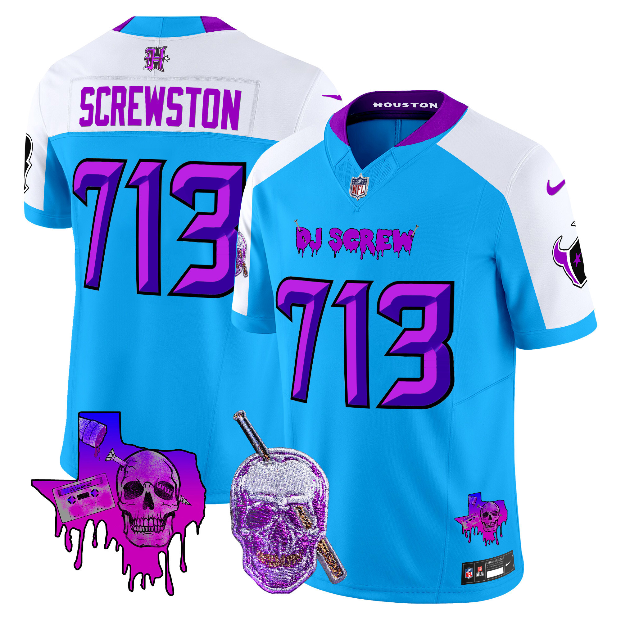 Men's Houston Texans DJ Screw Vapor Limited Jersey - All Stitched - Image 41