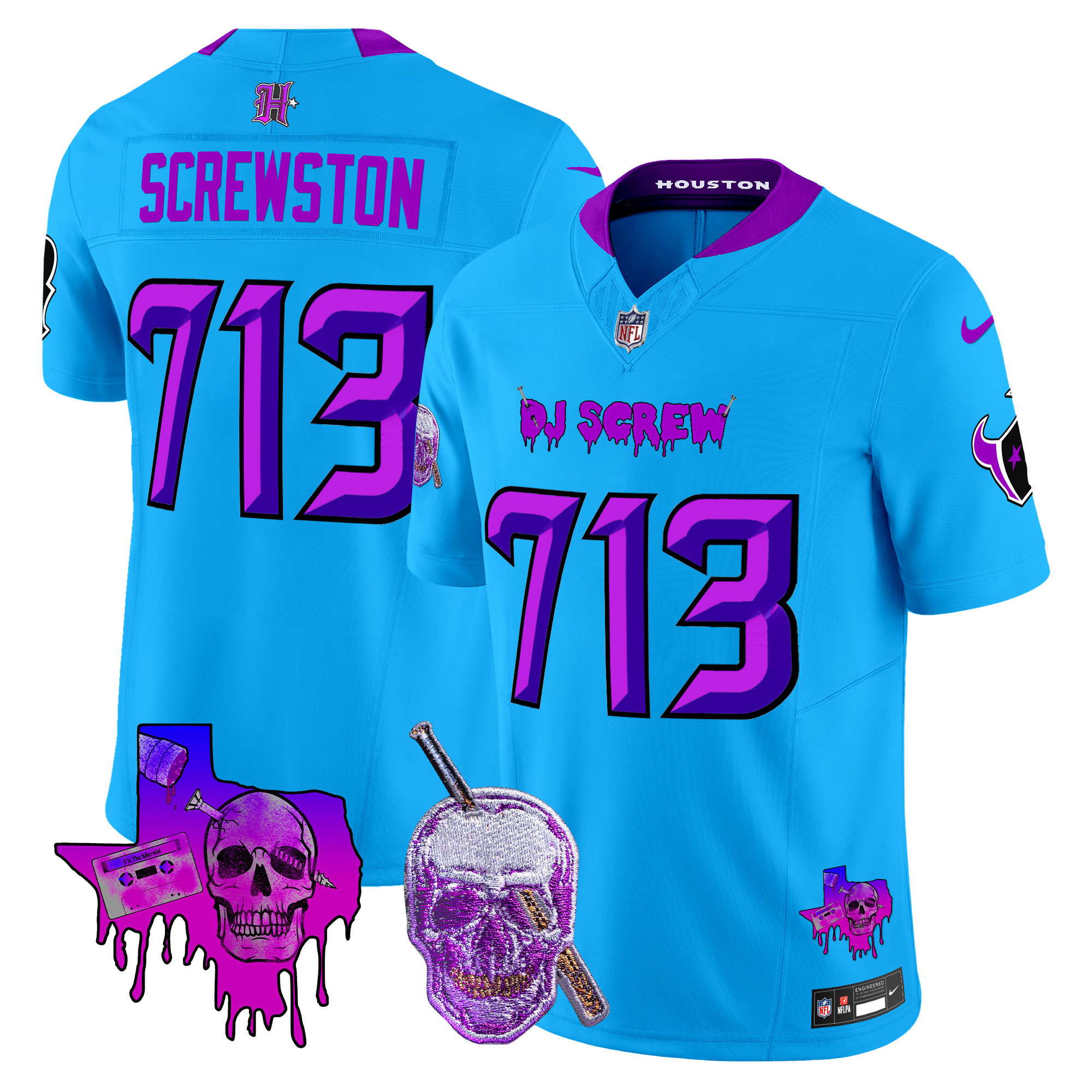 Men's Houston Texans DJ Screw Vapor Limited Jersey - All Stitched - Image 11