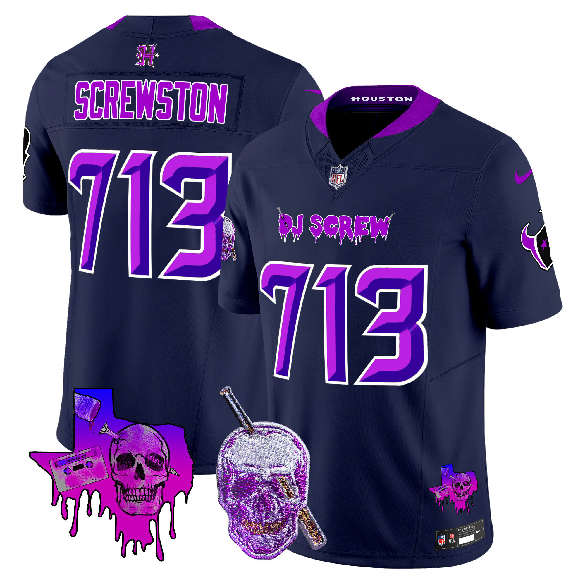 Men's Houston Texans DJ Screw Vapor Limited Jersey - All Stitched - Image 21