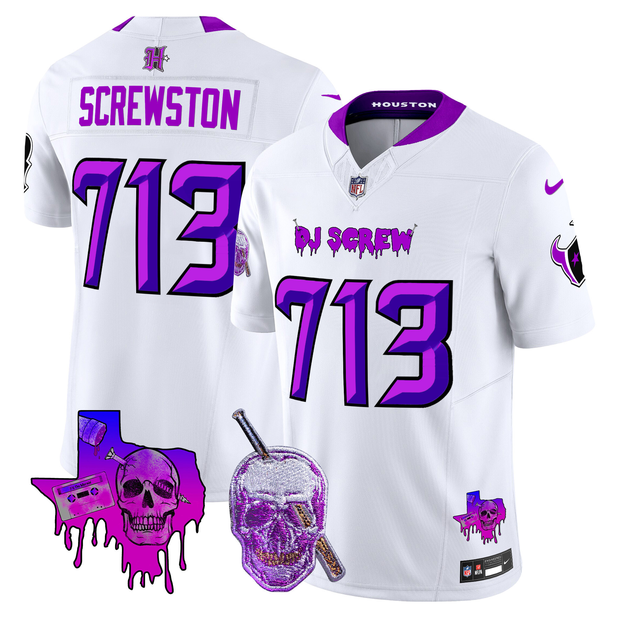 Men's Houston Texans DJ Screw Vapor Limited Jersey - All Stitched - Image 51