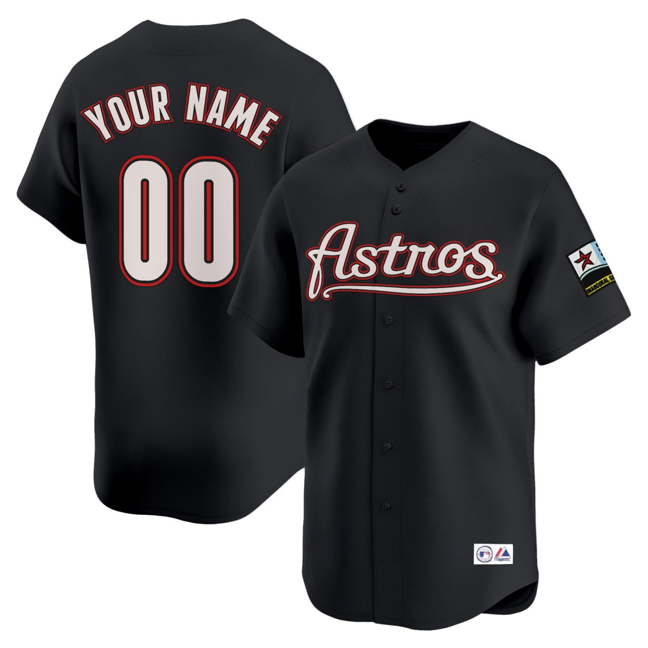 Houston Astros Retro Black Limited Custom Jersey - All Stitched