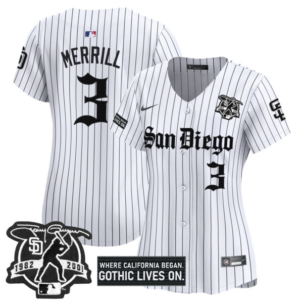 Women's San Diego Padres 'Gothic Edition' Vapor Premier Limited Jersey - All Stitched - Image 31