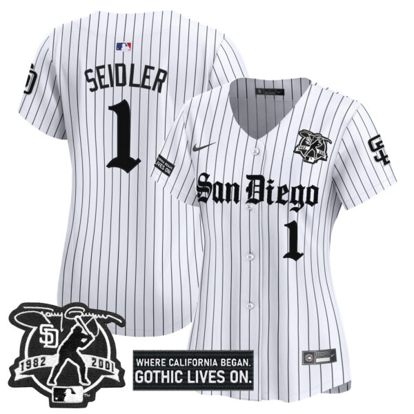 Women's San Diego Padres 'Gothic Edition' Vapor Premier Limited Jersey - All Stitched - Image 34