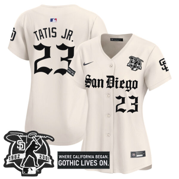 Women's San Diego Padres 'Gothic Edition' Vapor Premier Limited Jersey - All Stitched - Image 37