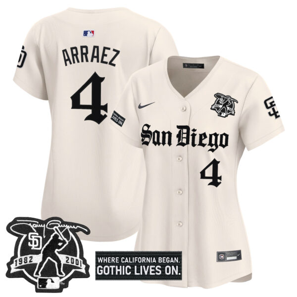Women's San Diego Padres 'Gothic Edition' Vapor Premier Limited Jersey - All Stitched - Image 42