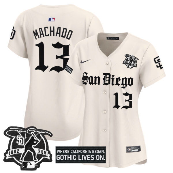 Women's San Diego Padres 'Gothic Edition' Vapor Premier Limited Jersey - All Stitched - Image 39