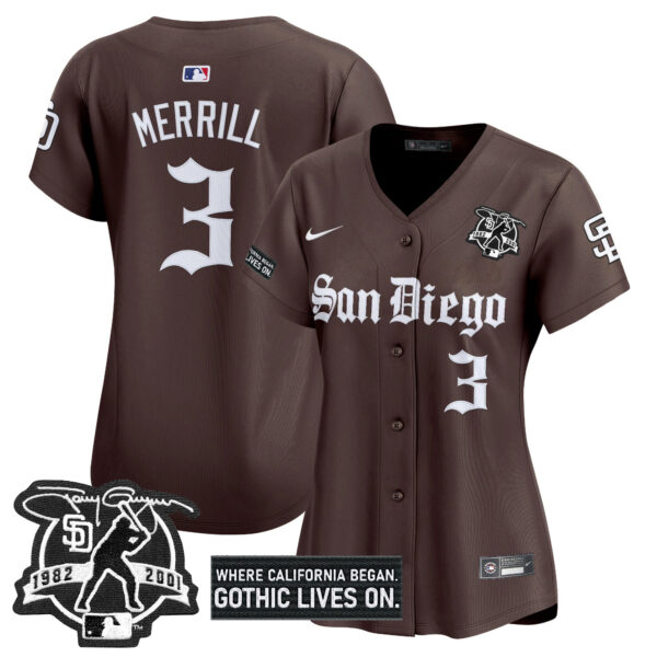 Women's San Diego Padres 'Gothic Edition' Vapor Premier Limited Jersey - All Stitched - Image 49