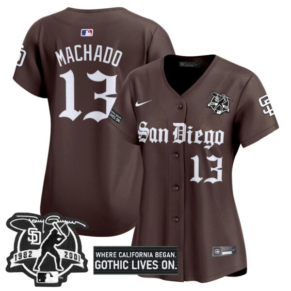 Women's San Diego Padres 'Gothic Edition' Vapor Premier Limited Jersey - All Stitched - Image 48