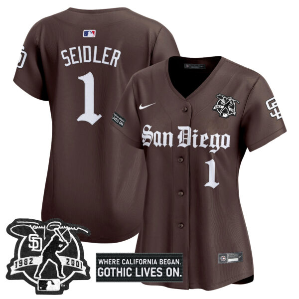 Women's San Diego Padres 'Gothic Edition' Vapor Premier Limited Jersey - All Stitched - Image 52