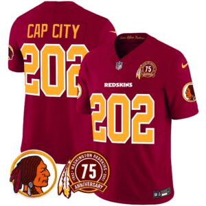 Men's Washington Redskins 75th Patch Throwback Vapor Limited Jersey - All Stitched