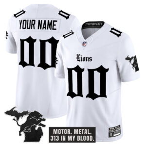 Detroit Lions 'Gothic Motor Grit Edition' Vapor Limited Custom Jersey - All Stitched