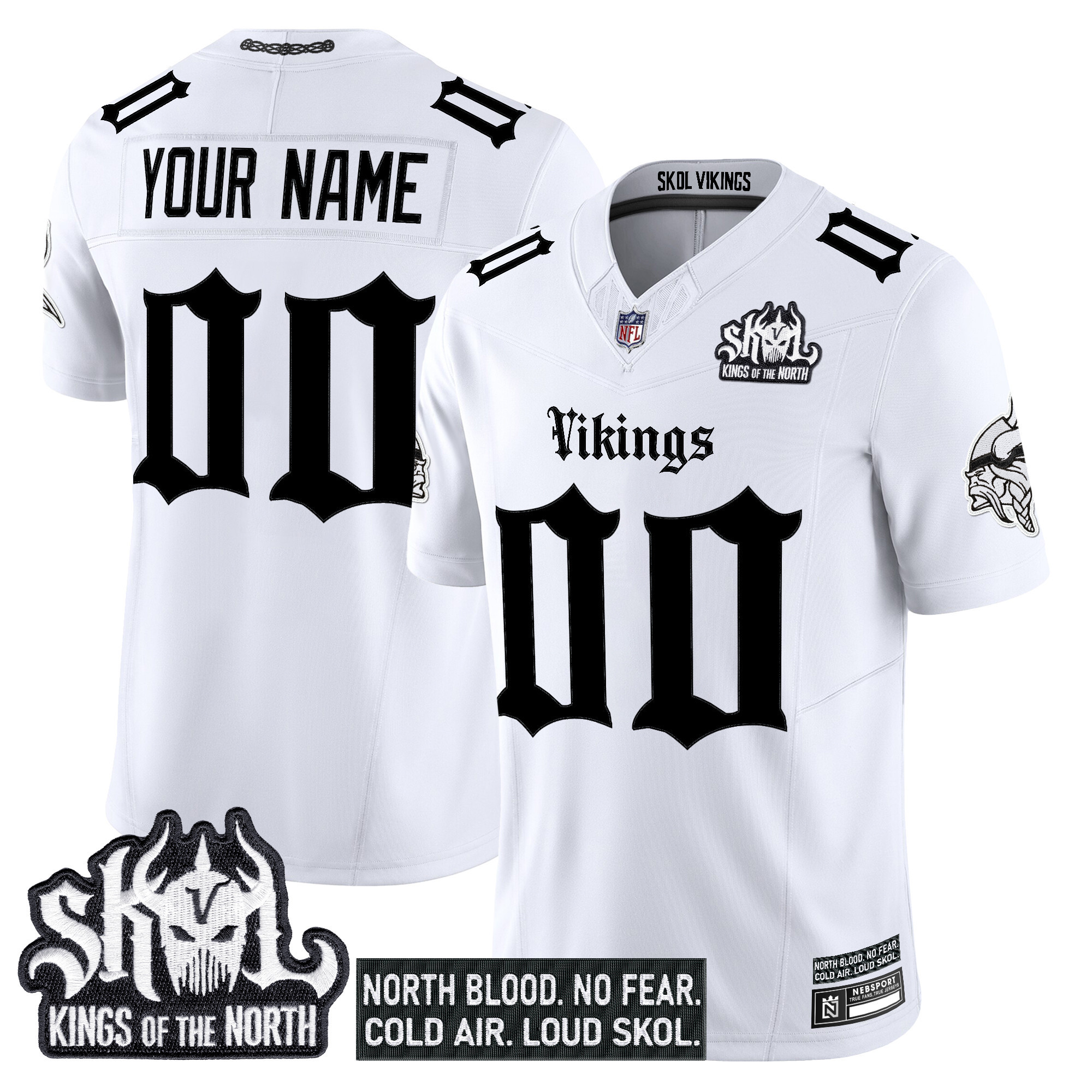 Minnesota Vikings 'Gothic Norseblood Edition' Vapor Limited Custom Jersey - All Stitched - Image 3