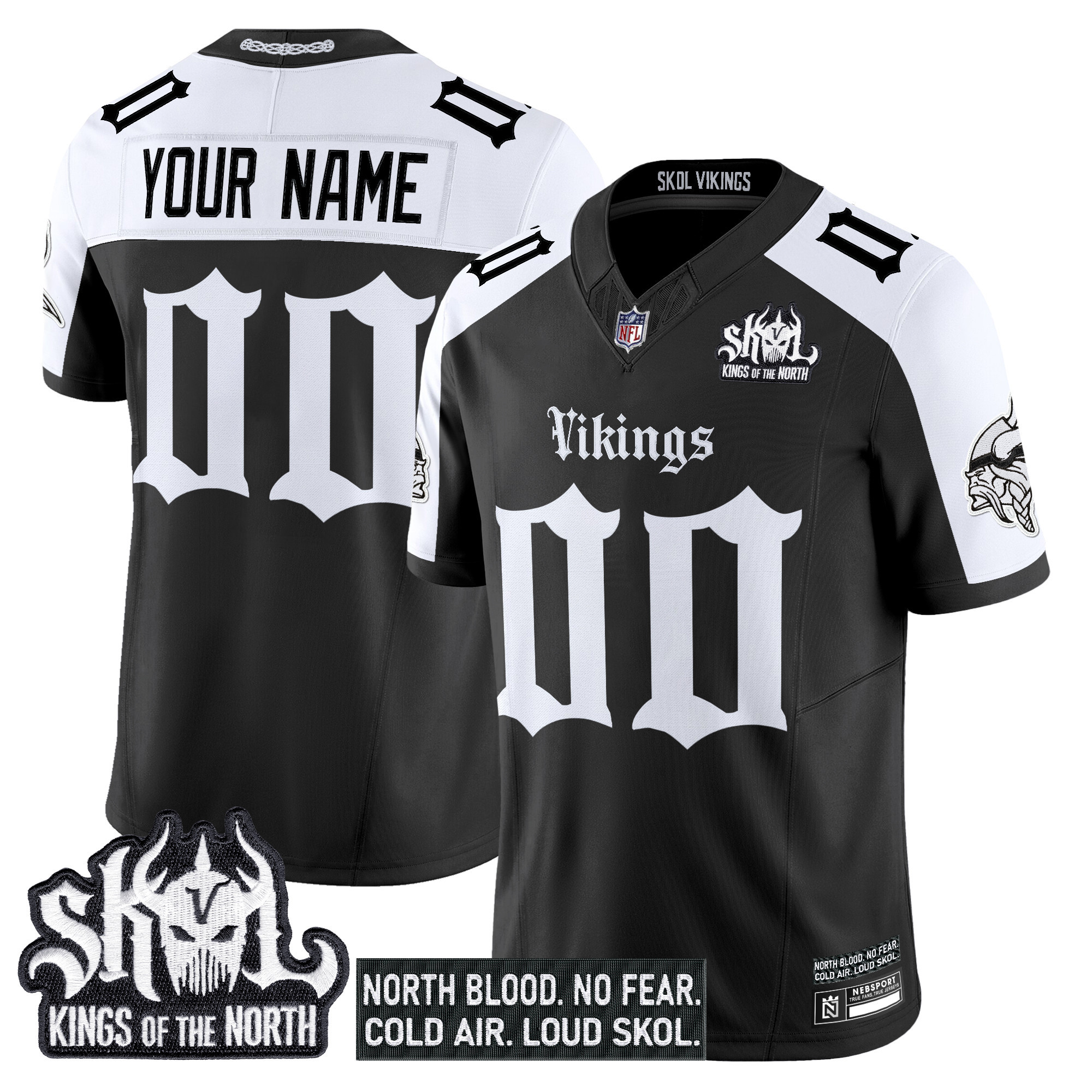 Minnesota Vikings 'Gothic Norseblood Edition' Vapor Limited Custom Jersey - All Stitched