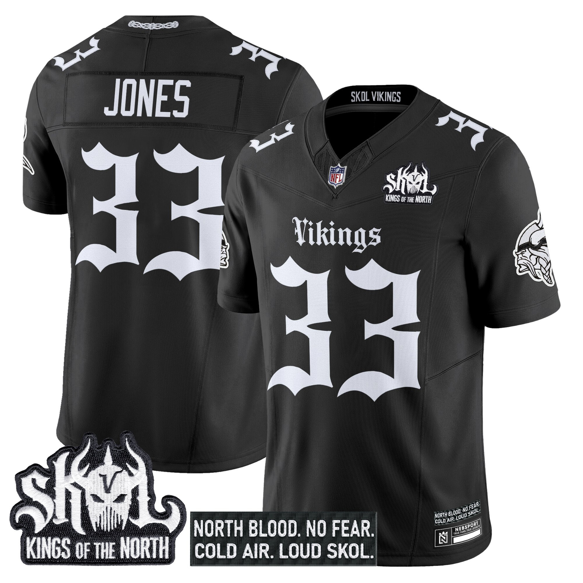 Men's Minnesota Vikings 'Gothic Norseblood Edition' Vapor Limited Jersey - All Stitched - Image 5