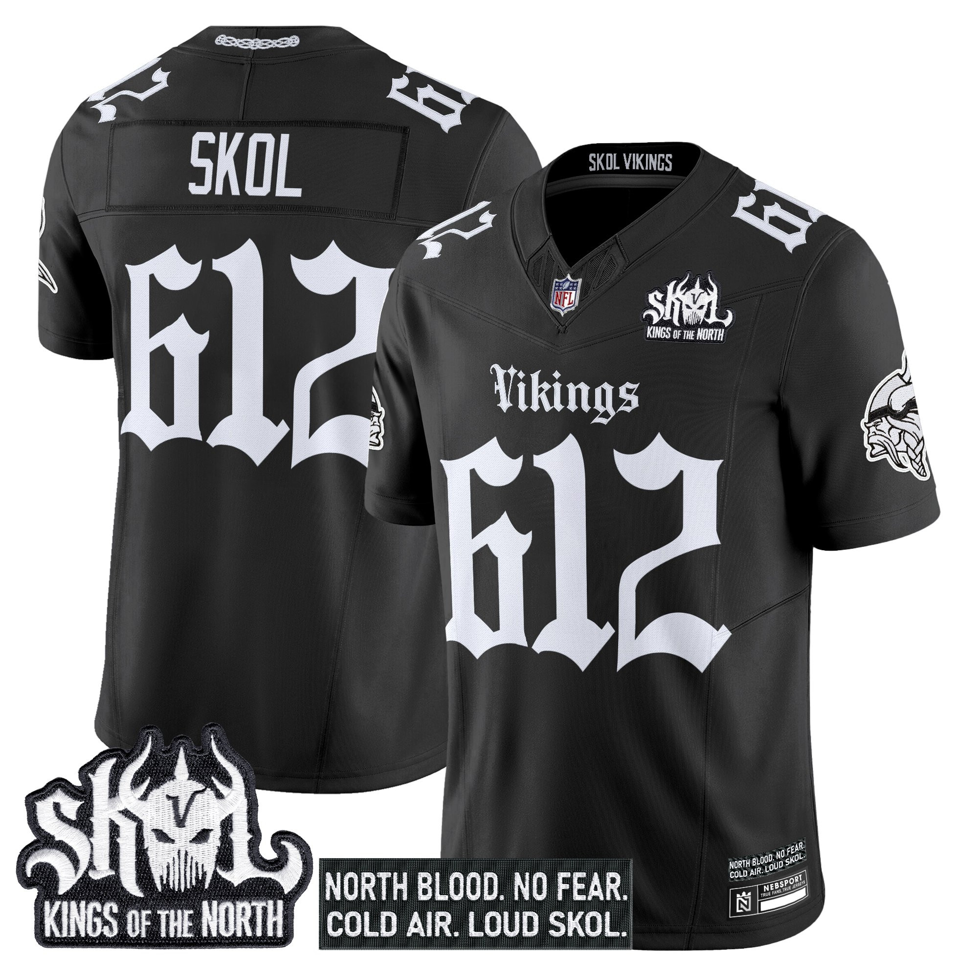 Men's Minnesota Vikings 'Gothic Norseblood Edition' Vapor Limited Jersey - All Stitched - Image 2