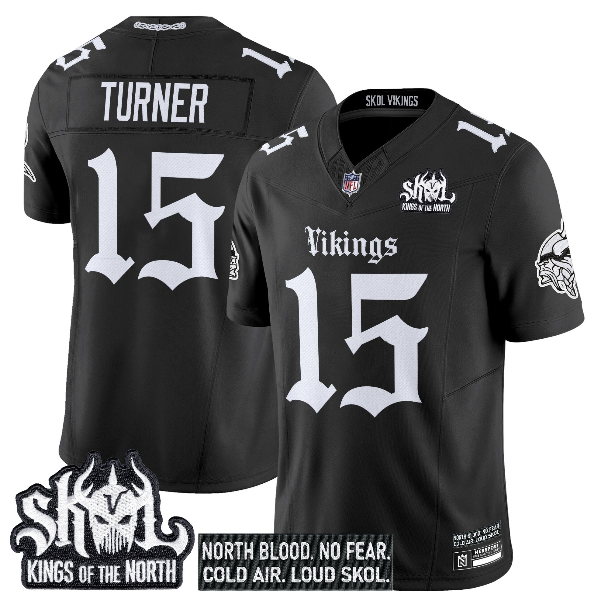 Men's Minnesota Vikings 'Gothic Norseblood Edition' Vapor Limited Jersey - All Stitched - Image 4