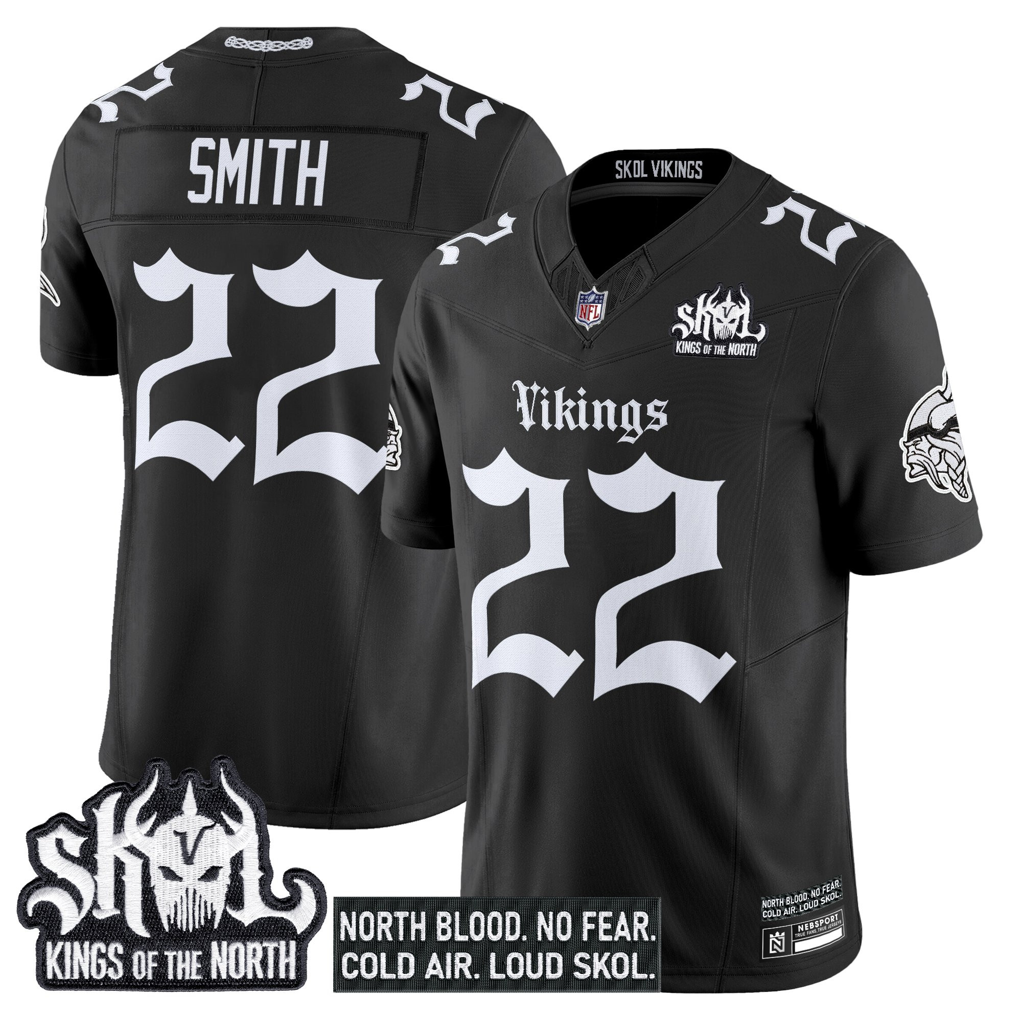 Men's Minnesota Vikings 'Gothic Norseblood Edition' Vapor Limited Jersey - All Stitched - Image 7