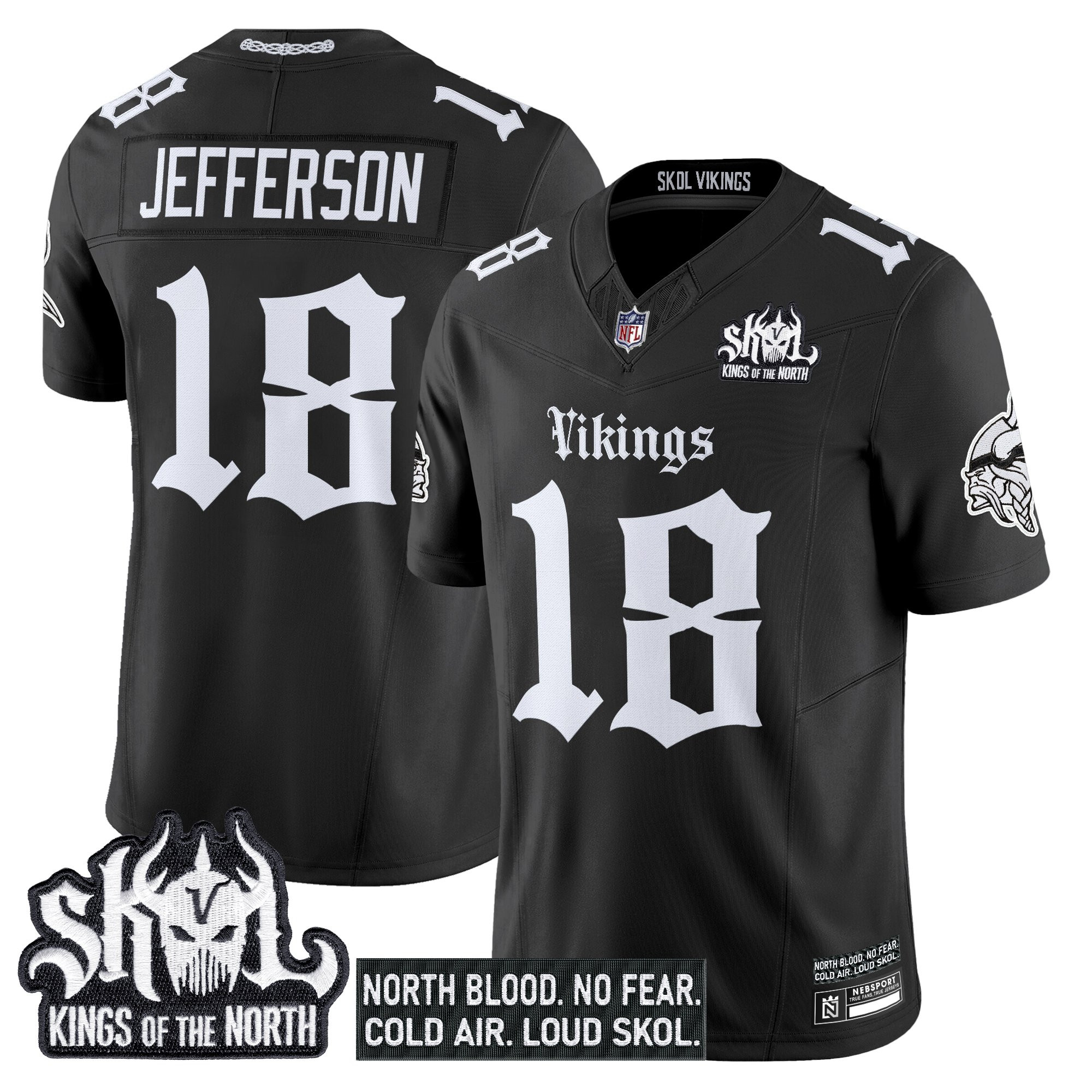 Men's Minnesota Vikings 'Gothic Norseblood Edition' Vapor Limited Jersey - All Stitched - Image 3