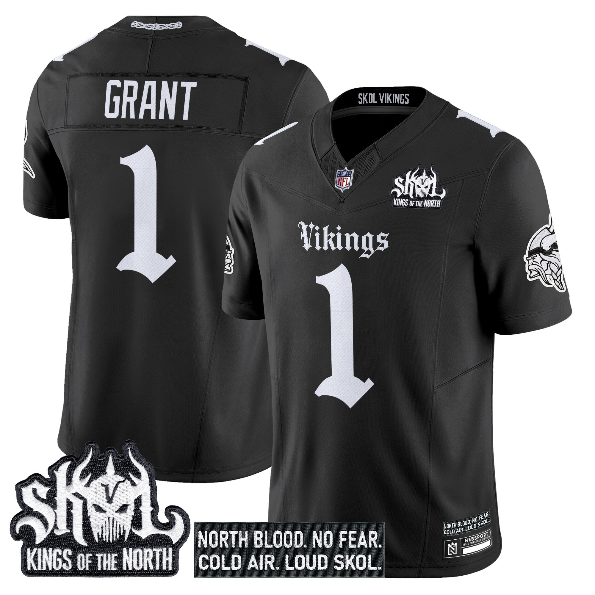 Men's Minnesota Vikings 'Gothic Norseblood Edition' Vapor Limited Jersey - All Stitched - Image 6