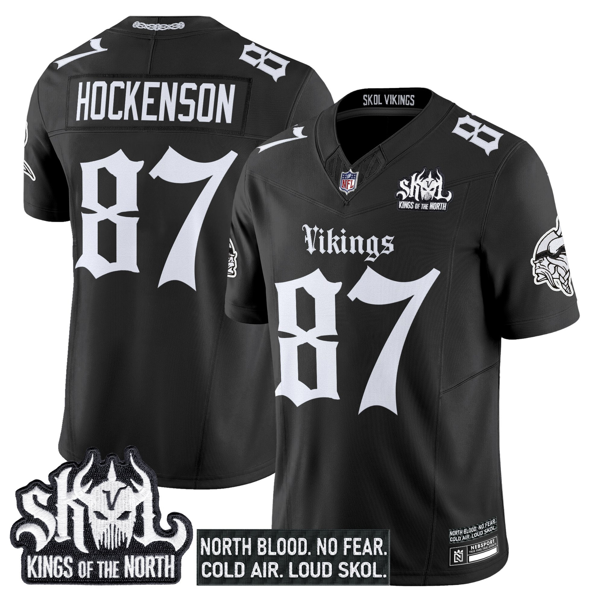 Men's Minnesota Vikings 'Gothic Norseblood Edition' Vapor Limited Jersey - All Stitched - Image 8
