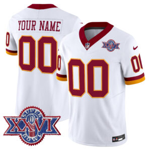 Washington Redskins Throwback 1992 Super Bowl XXVI Patch Vapor Limited Custom Jersey - All Stitched
