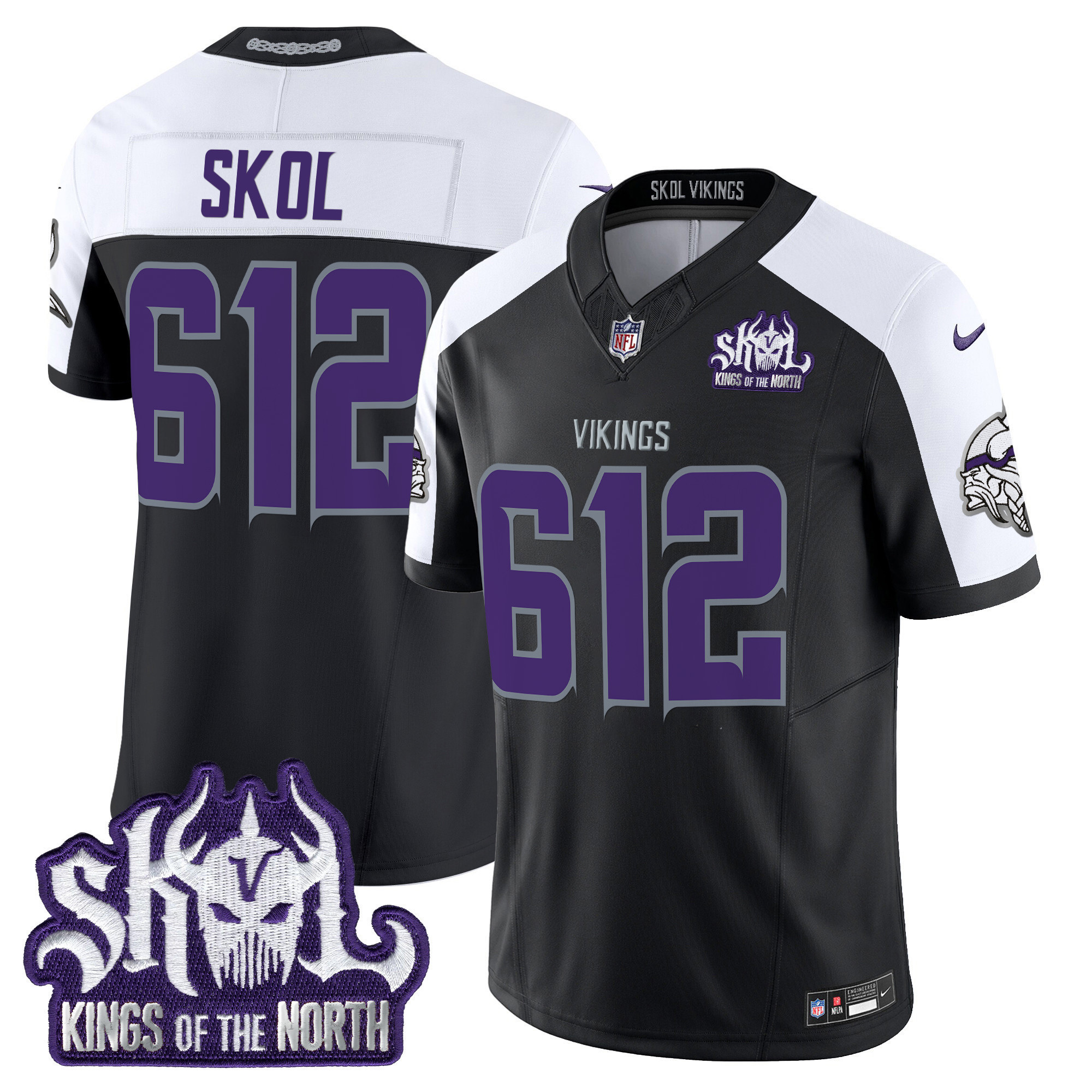 Men's Minnesota Vikings 2025 Winter Warrior Skol Patch Vapor Limited Jersey - All Stitched - Image 20