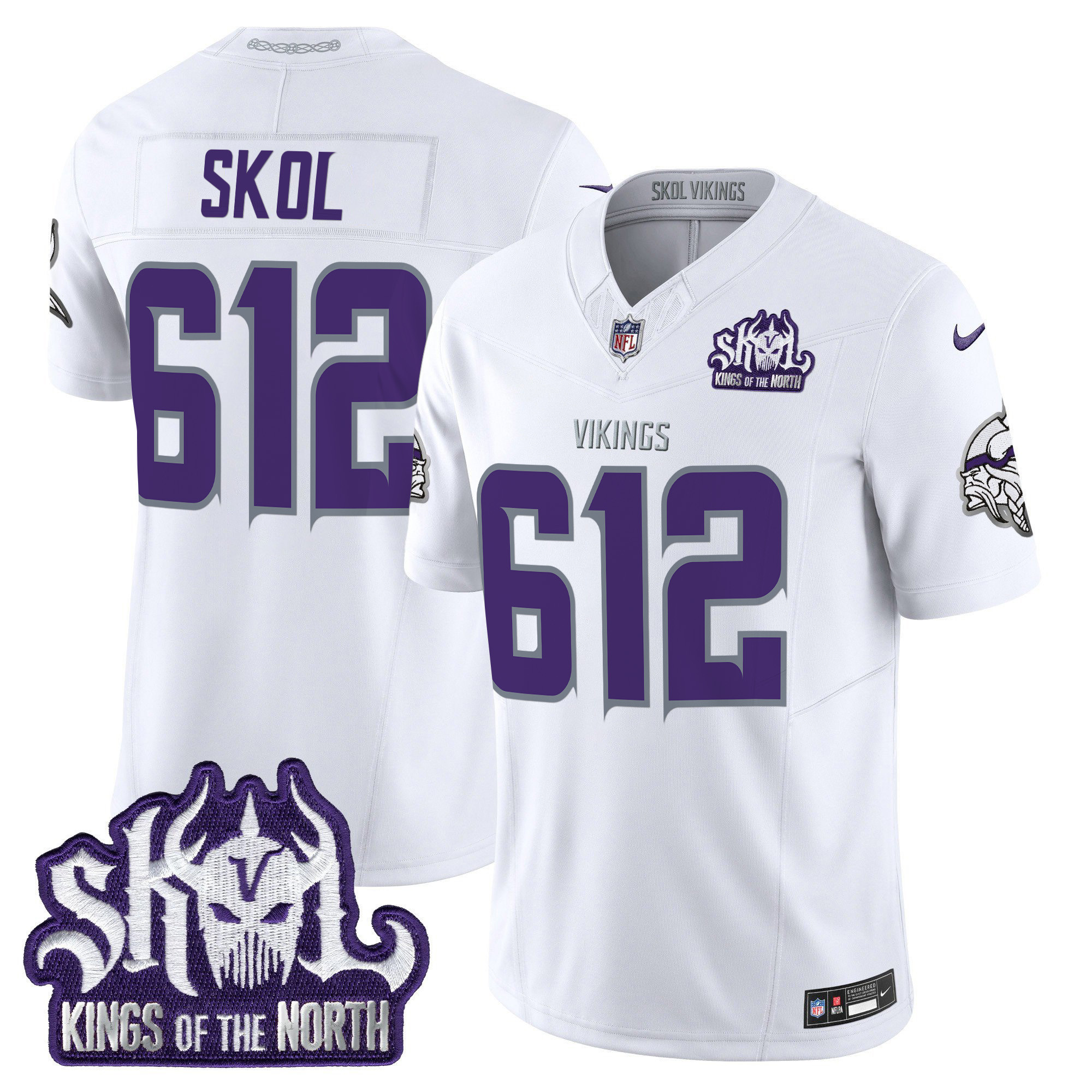 Men's Minnesota Vikings 2025 Winter Warrior Skol Patch Vapor Limited Jersey - All Stitched - Image 2