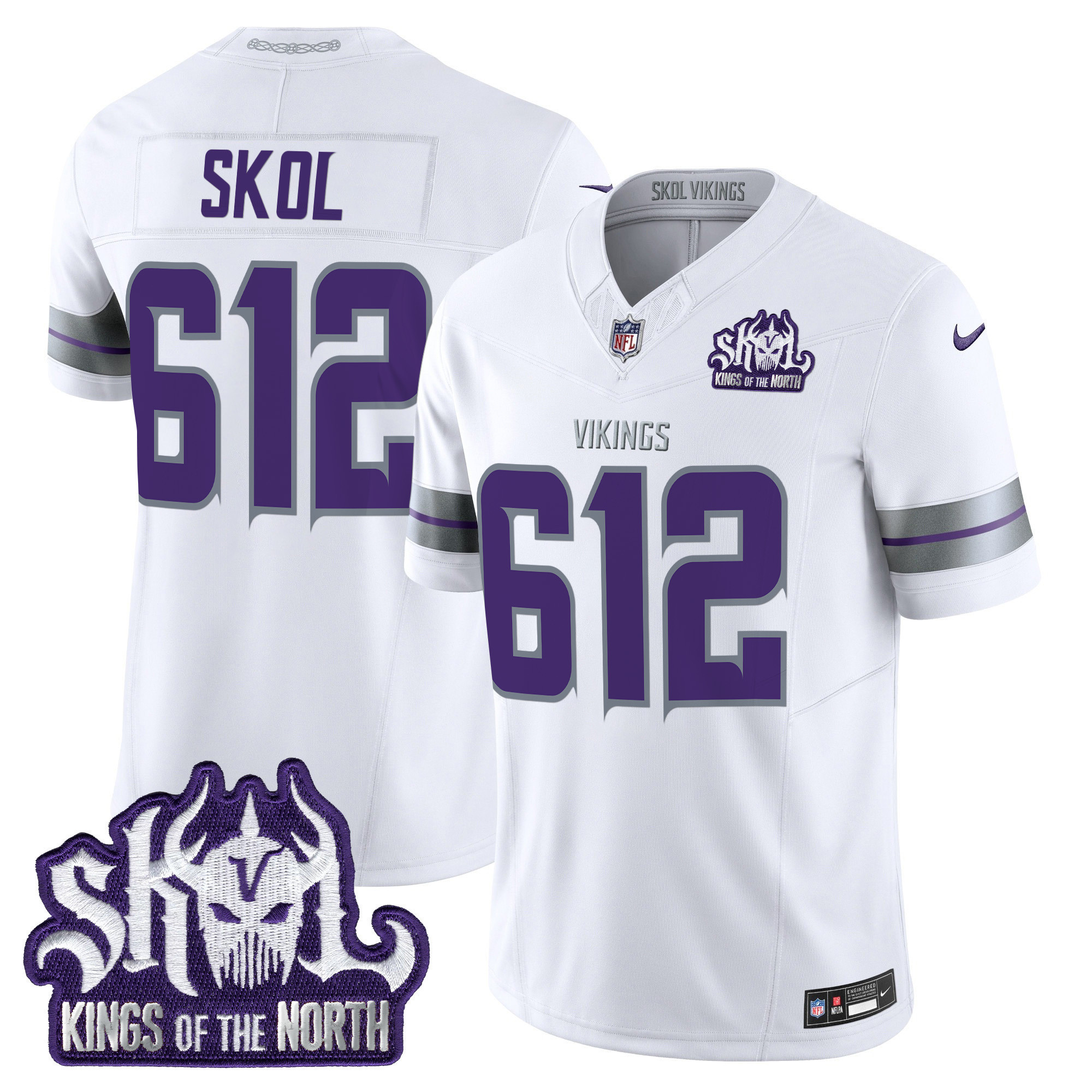 Men's Minnesota Vikings 2025 Winter Warrior Skol Patch Vapor Limited Jersey - All Stitched - Image 11