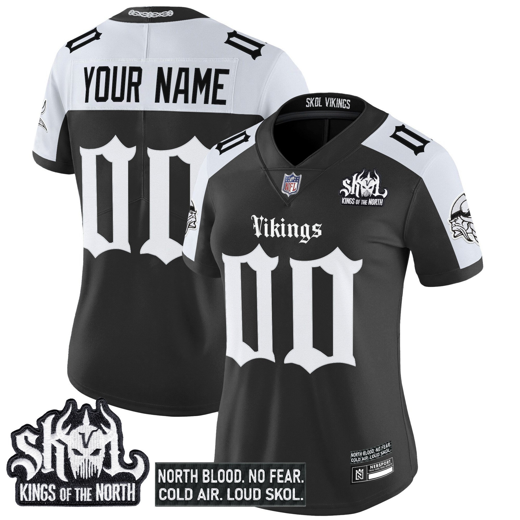 Minnesota Vikings 'Gothic Norseblood Edition' Vapor Limited Custom Jersey - All Stitched - Image 6