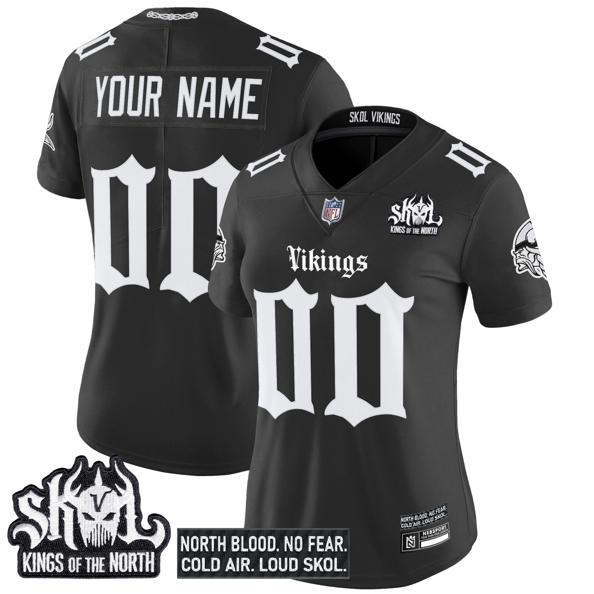 Minnesota Vikings 'Gothic Norseblood Edition' Vapor Limited Custom Jersey - All Stitched - Image 4