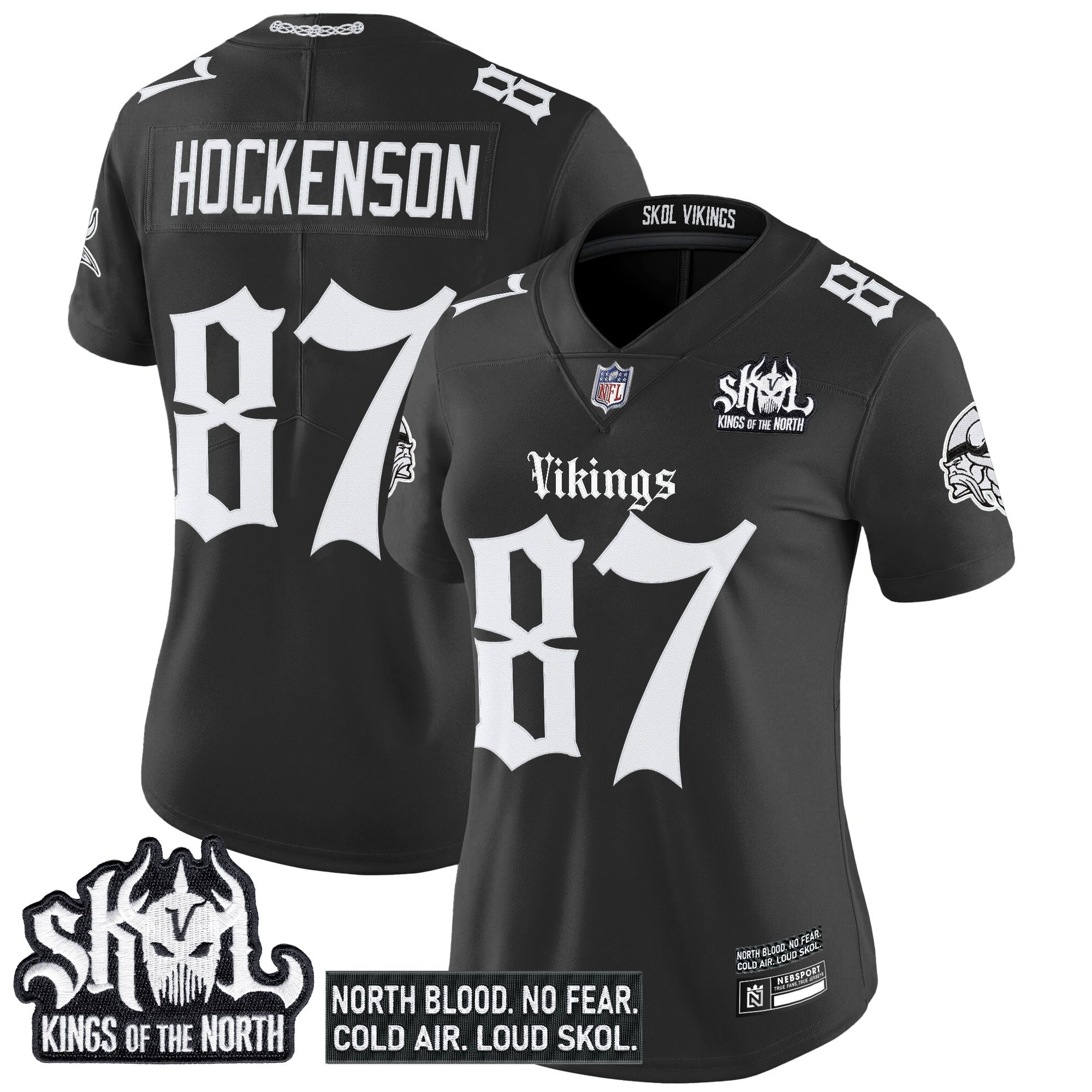 Women's Minnesota Vikings 'Gothic Norseblood Edition' Vapor Limited Jersey - All Stitched - Image 8