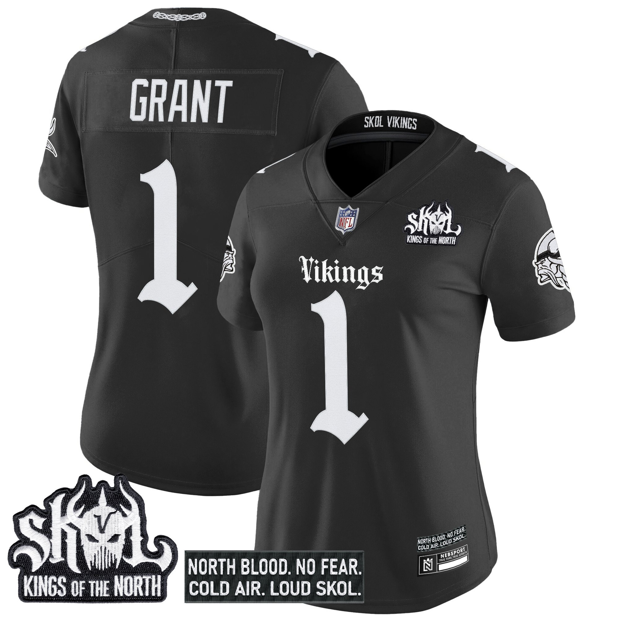 Women's Minnesota Vikings 'Gothic Norseblood Edition' Vapor Limited Jersey - All Stitched - Image 6