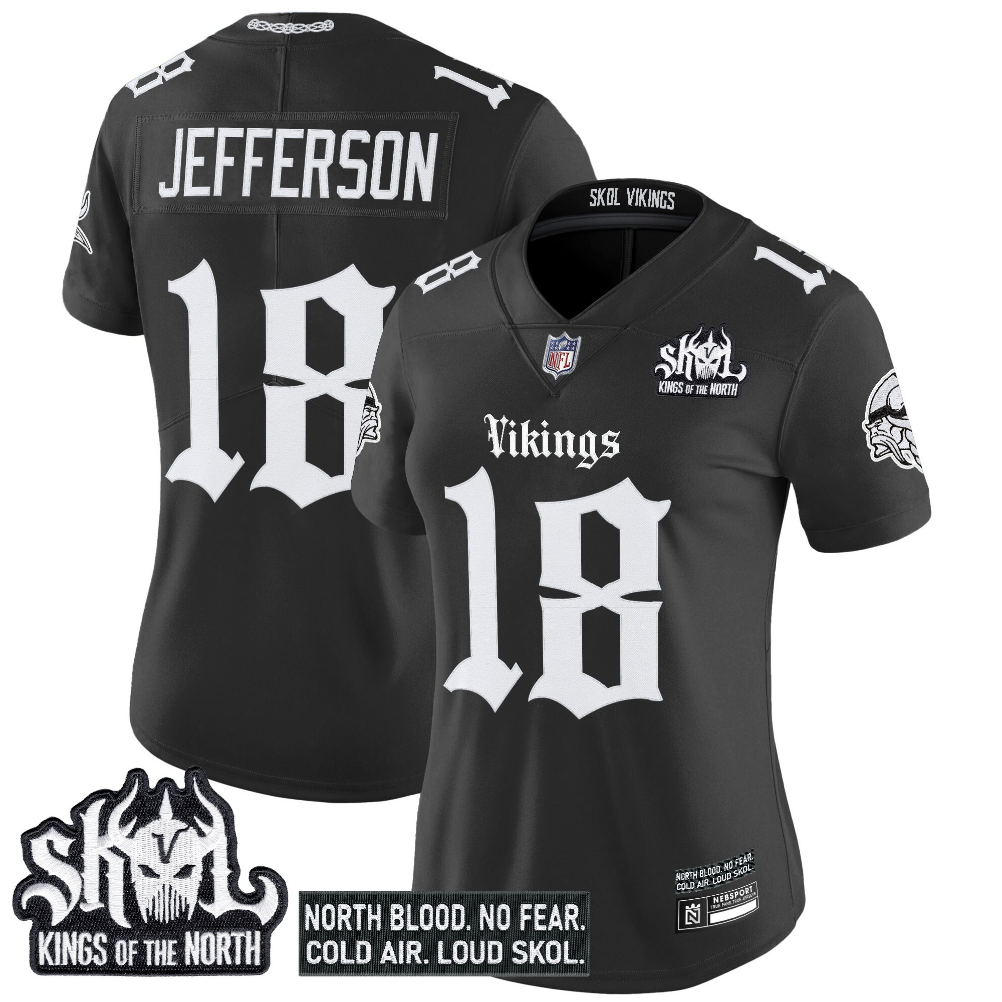 Women's Minnesota Vikings 'Gothic Norseblood Edition' Vapor Limited Jersey - All Stitched - Image 3