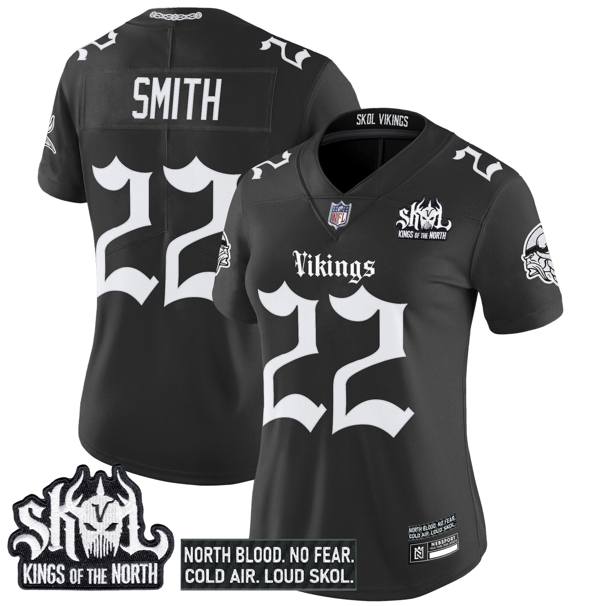 Women's Minnesota Vikings 'Gothic Norseblood Edition' Vapor Limited Jersey - All Stitched - Image 7