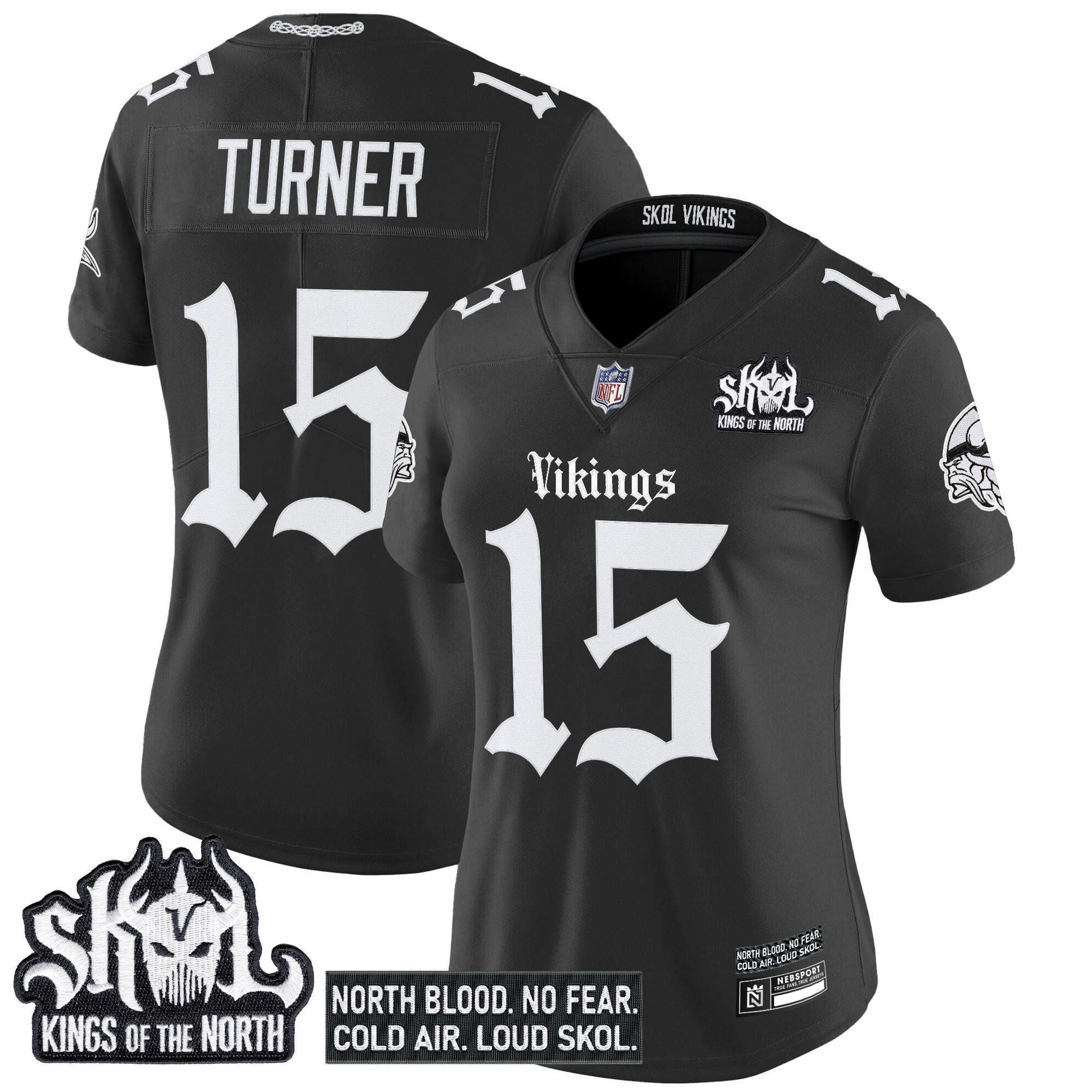 Women's Minnesota Vikings 'Gothic Norseblood Edition' Vapor Limited Jersey - All Stitched - Image 4