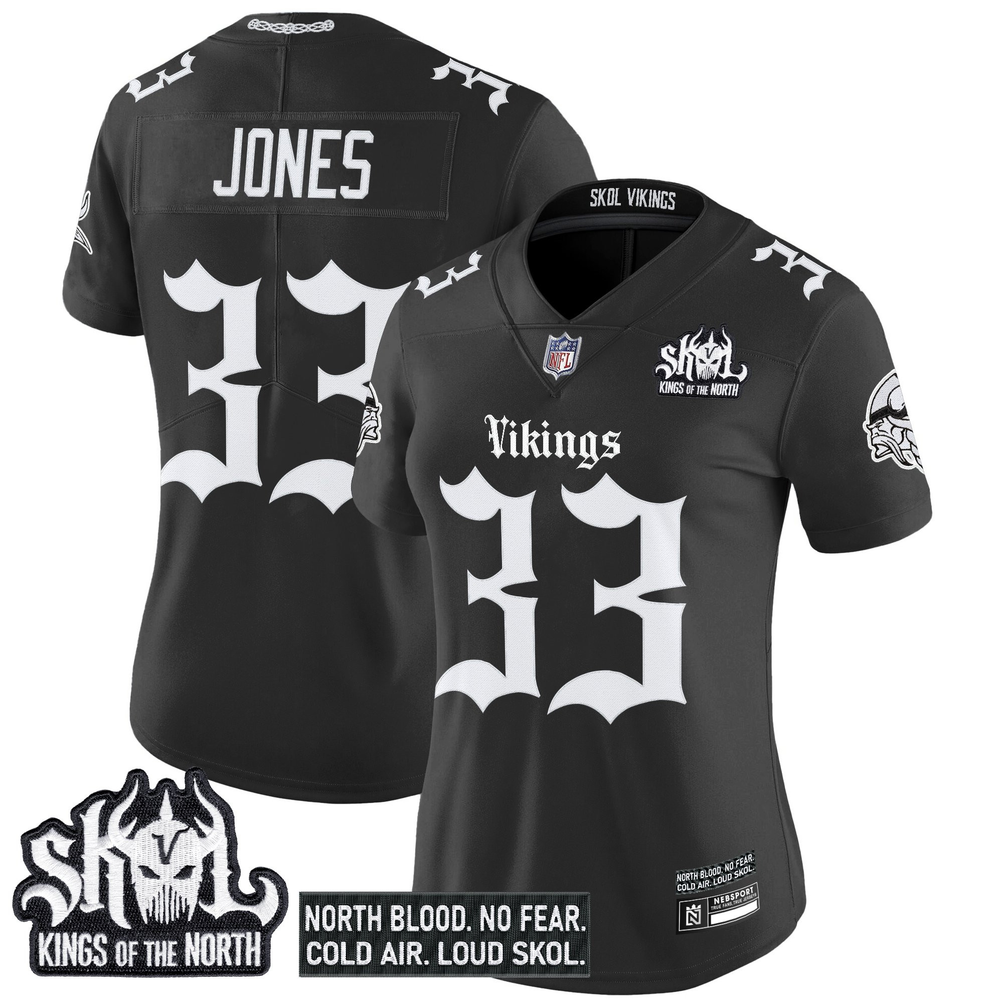 Women's Minnesota Vikings 'Gothic Norseblood Edition' Vapor Limited Jersey - All Stitched - Image 5