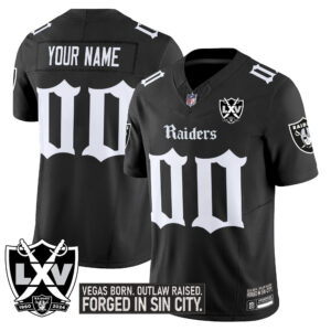 Las Vegas Raiders 'Gothic Sin City Shadows Edition' Vapor Limited Custom Jersey - All Stitched