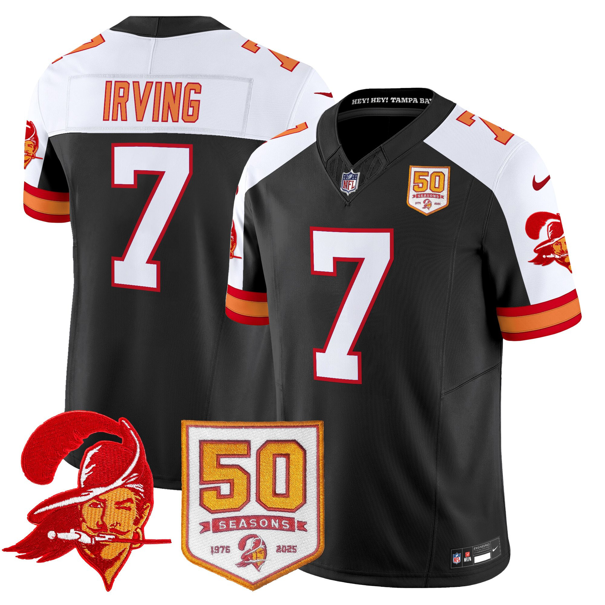 Men's Tampa Bay Buccaneers Throwback 50th Season Patch Vapor Limited Jersey - All Stitched - Image 36