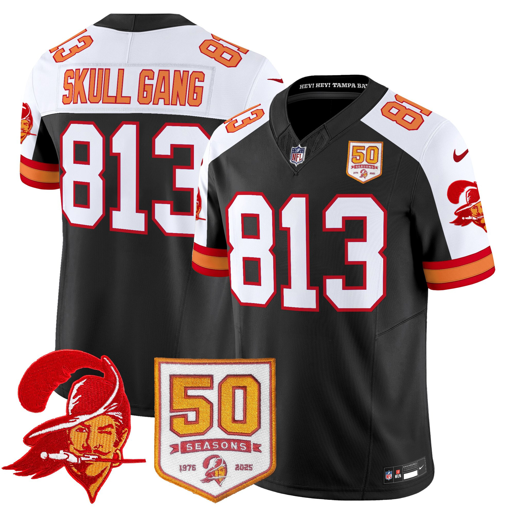 Men's Tampa Bay Buccaneers Throwback 50th Season Patch Vapor Limited Jersey - All Stitched - Image 37