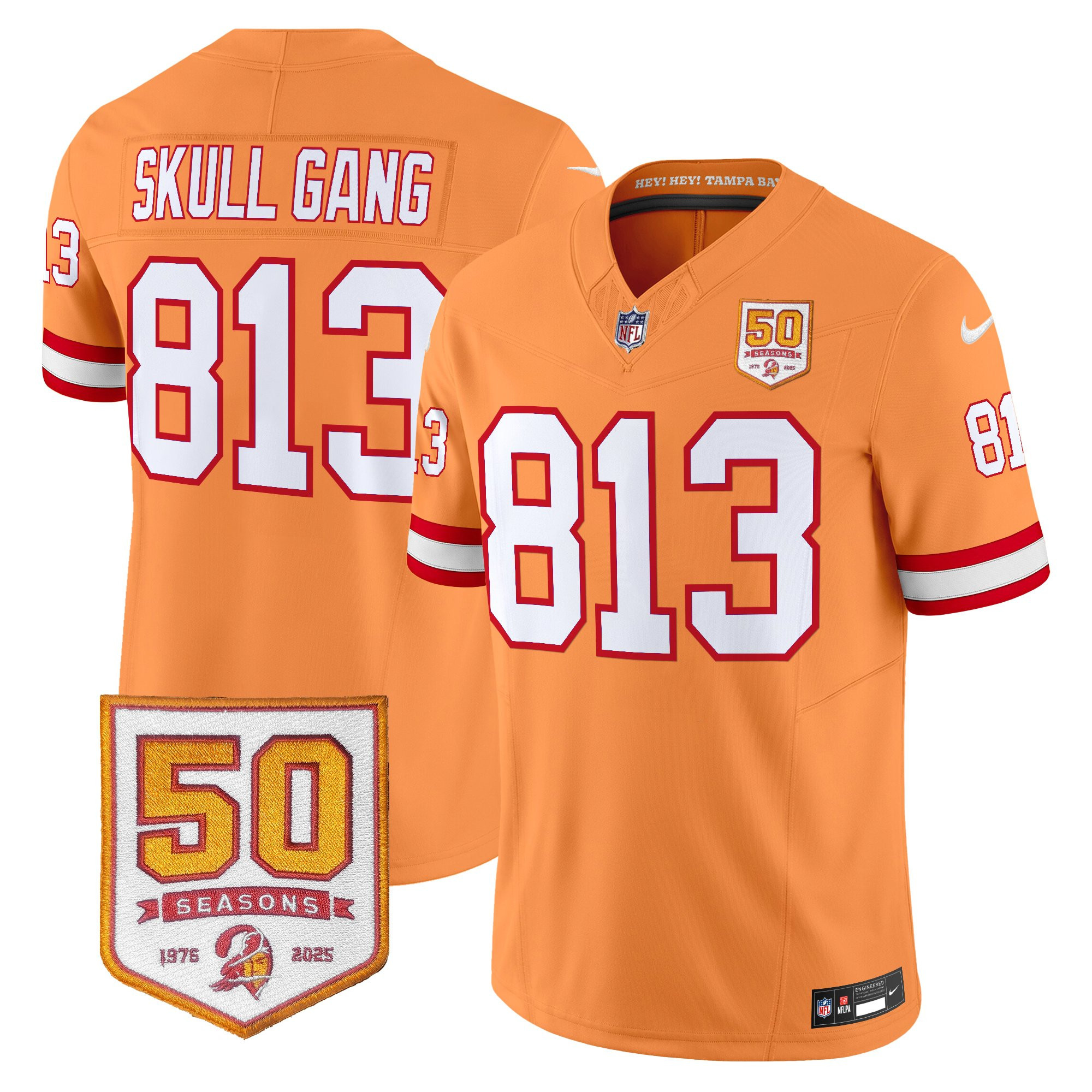 Men's Tampa Bay Buccaneers Throwback 50th Season Patch Vapor Limited Jersey - All Stitched - Image 15